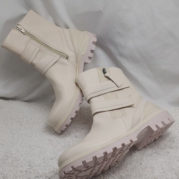 ECCO TREDTRAY COLOR LIMESTONE VELCRO STRAPS ZIPPER MOTO FASHION BOOT WOMEN'S 40 - Picture 14 of 16